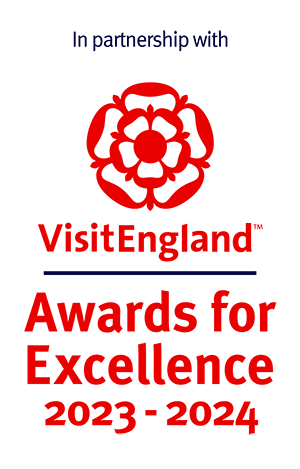 Image shows the logo for the VisitEngland Awards for Excellence 2023-2024